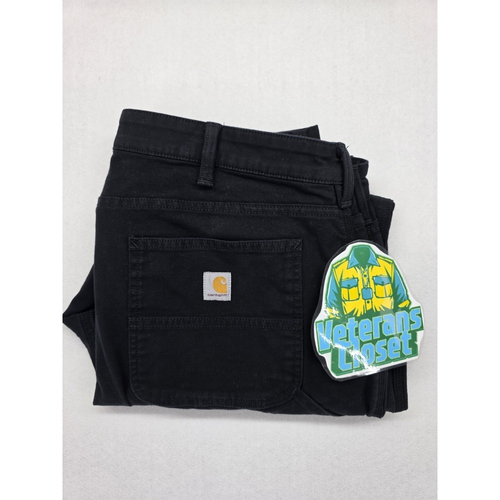 Carhartt Jeans Womens 16 Short Black Relaxed Fit Stretch Carpenter Workwear NWOT